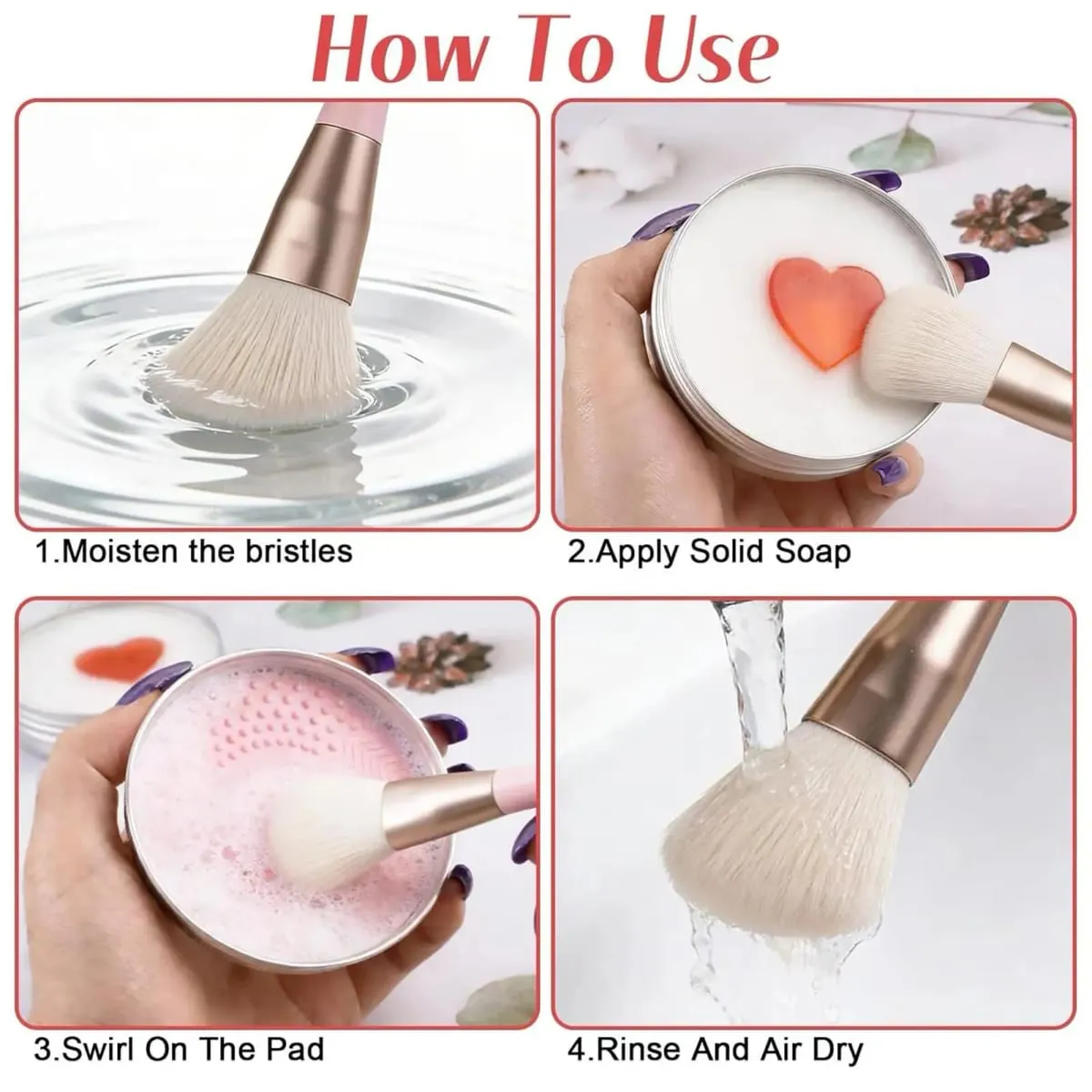 Makeup Brush Cleaner Soap with Silicone Mat Deep Cleans Waterproof Makeup for Synthetic Natural Makeup Brushes Sponges