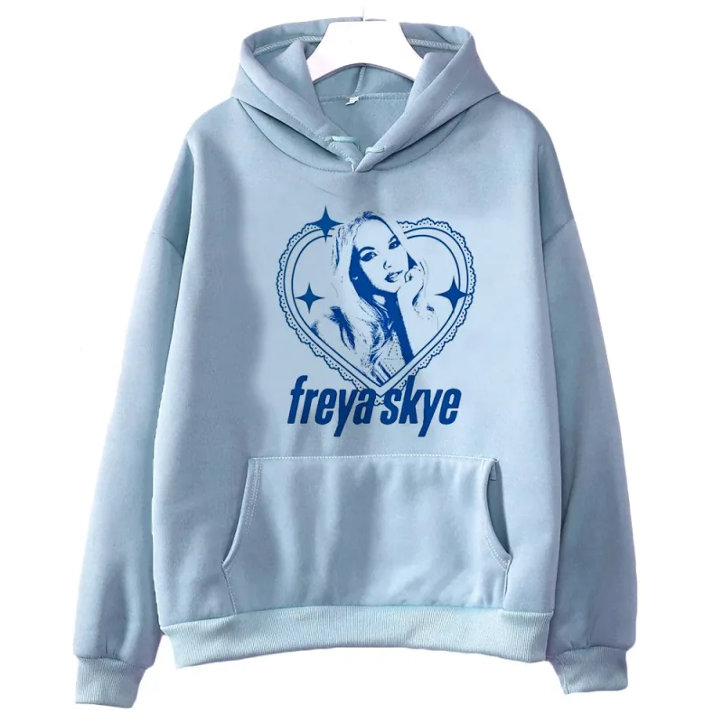 Freya Skye 2000s fashion hooded sweatshirt - Women's loose fit - Men's version. Cutecore. Suitable for both men and women.