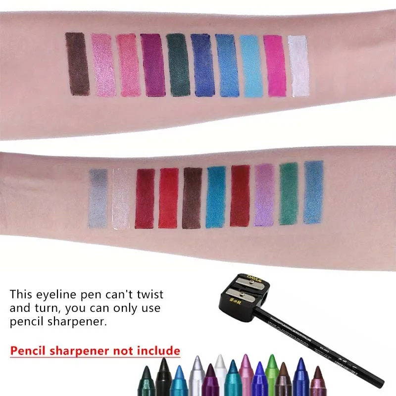 17 Colors Pearlescent Eyeliner Pencil Waterproof Long-lasting Colorful Matte Smooth High Pigment Eye Liner Shadow Pen Eye Makeup