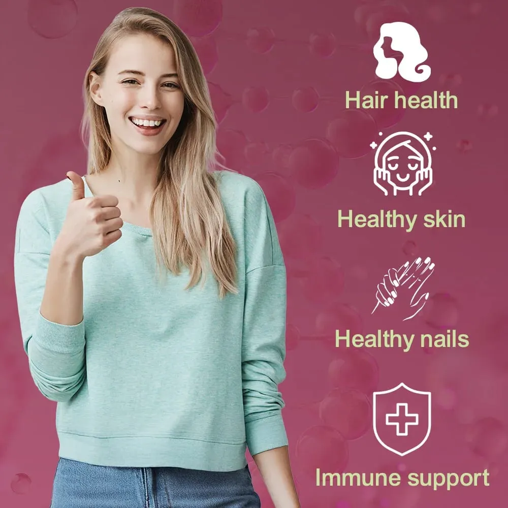 Women Hair Growth Supplement Capsules with Multivitamins Collagen and Biotin for Thicker Fuller Hair Nails and Skin Health