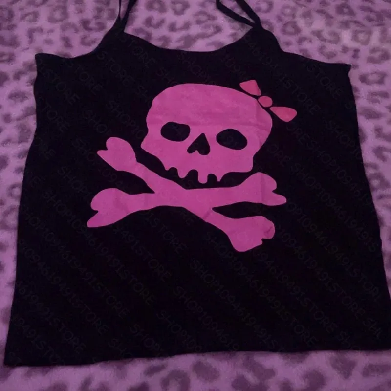 Crop Tops With Suspenders Grunge Clothes Y2k Vintage Top Women Aesthetic Women's Corset Woman Clothing Emo Summer Tanks & Camis