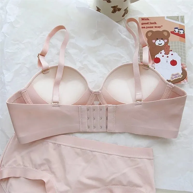 Malha preta sutiãs e calcinha para mulher push up lingerie sexy conjunto sem costura bralette mujer sem fio sutiã roupa interior lenceria para damas