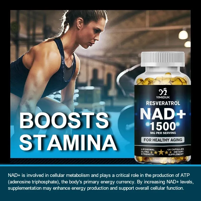 1500mg NAD Supplement - Liposomal NAD+ Supplement with Resveratrol Stamina & Healthy Aging - Strength Capsules