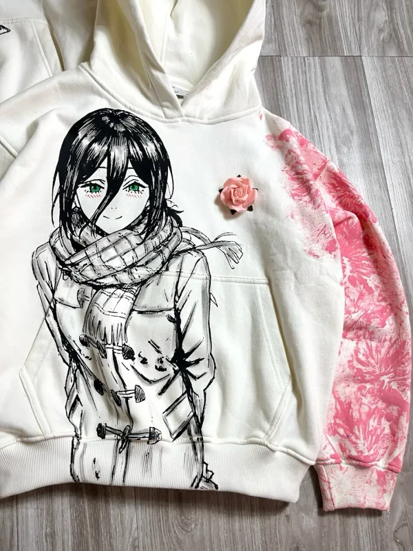 Denji and Reze Cotton Anime Hoodie Crew Neck Loose Summer Cotton Sweatshirt Harajuku Unisex Hoodies Oversized Men Clothing