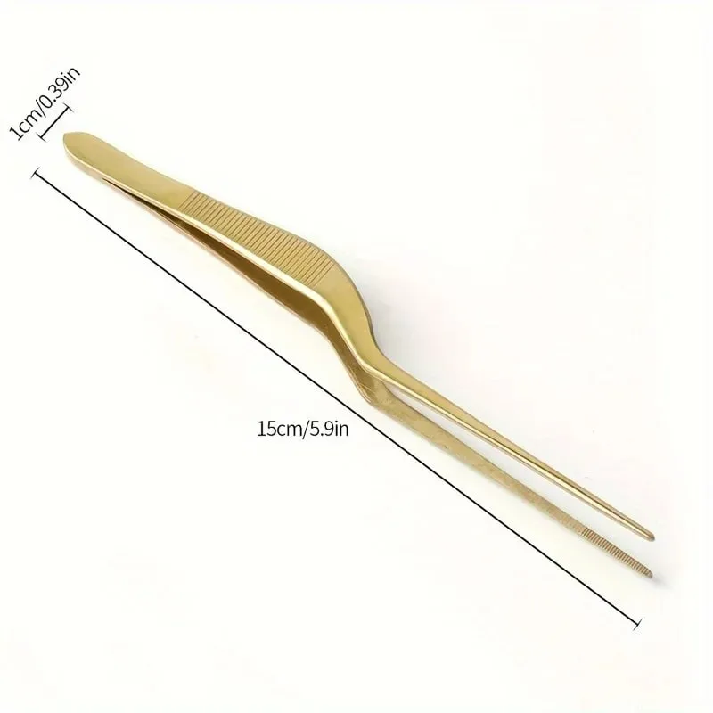 Stainless Steel Offset Cooking Tweezers for Food Plating and Pastry Decoration-Christmas & Halloween Kitchen and Restaurant Tool