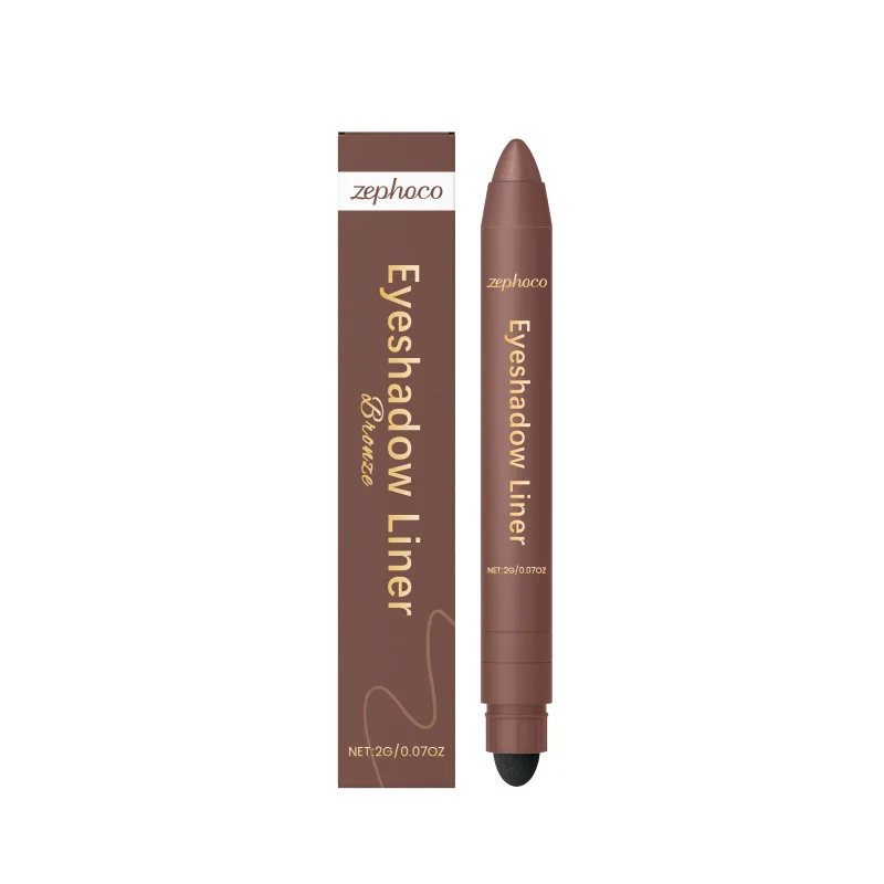 2 In1 Eyeshadow Liner Pen Matte Black Brown Waterproof Natural Long Lasting Silky Smooth Color-Rendering Professional Eye Makeup