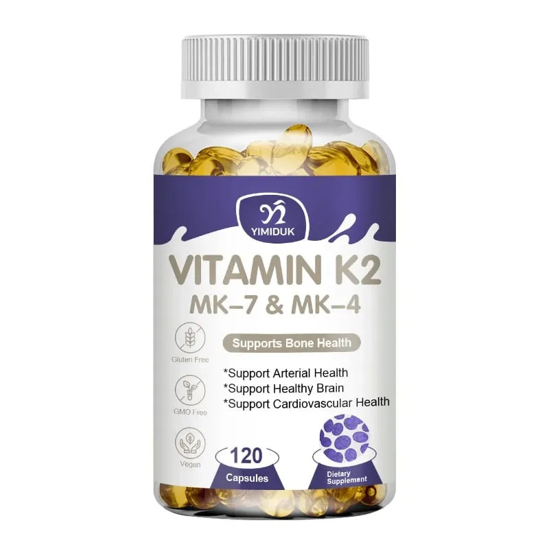 Vitamin K2 (MK7 & MK4) with D3 Supplement- Support Strong Bones & Healthy Brain Cardiovascular Health