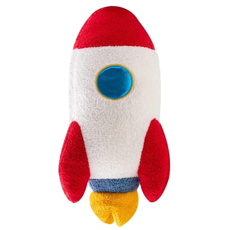 Hot Plush Rocket Astronaut Toy Stuffed Spaceship Throw Pillow Home Decor Birthday Gift Space Discovery Educational For Kids