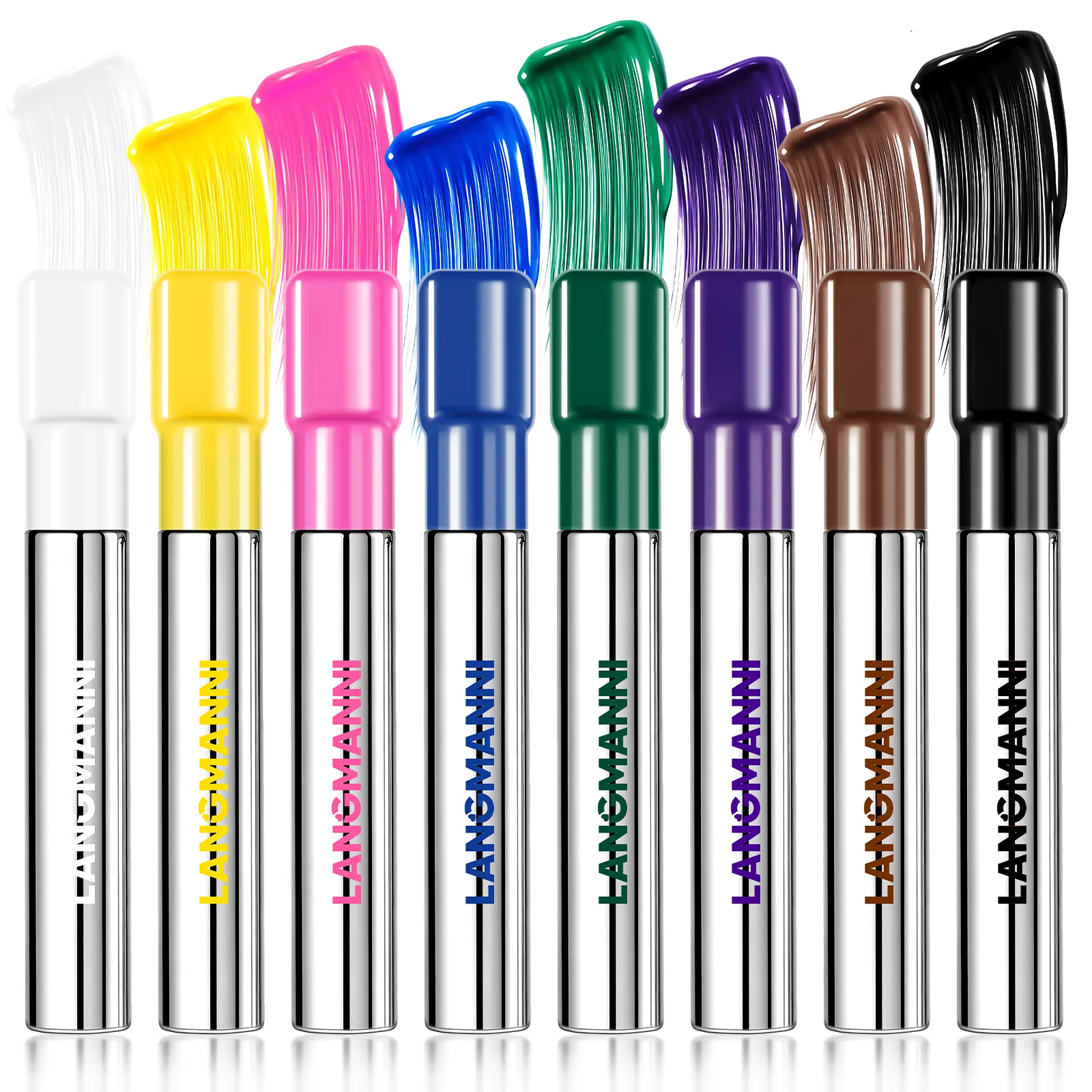 Silkefiber matblå mascara Farverig stor børste Forlæng øjenvipper Vandtæt Holder hurtigt tør GrønPink Curling Mascara Makeup