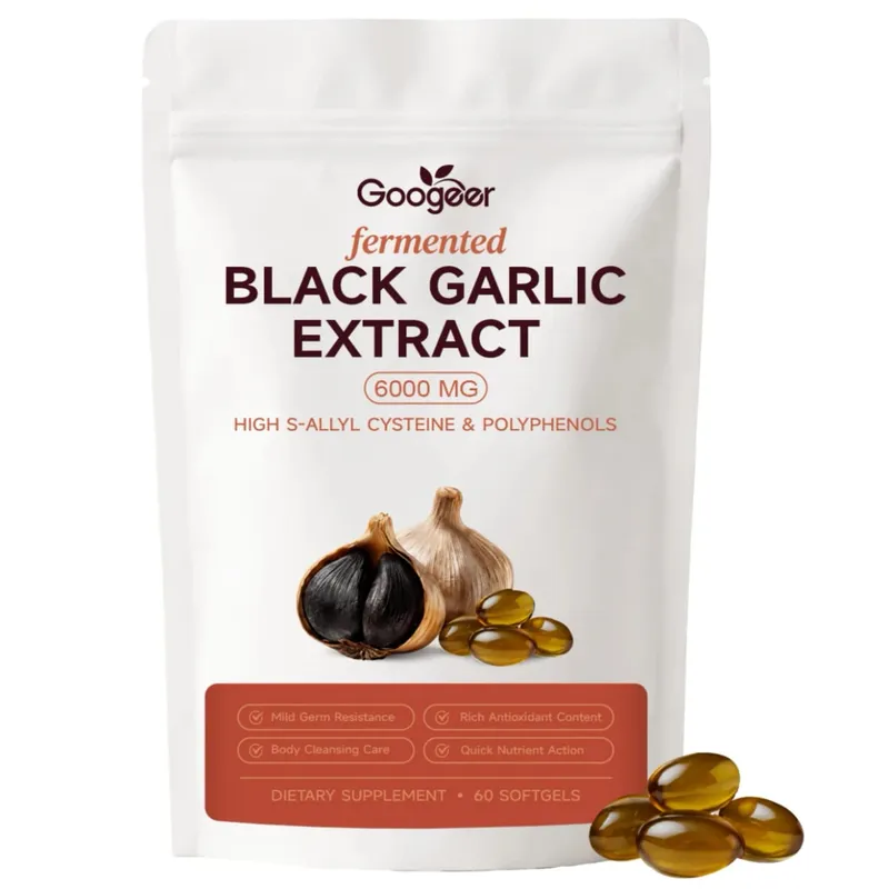 Googeer Fermented Black Garlic Extract Softgels with S-Allyl Cysteine and Polyphenols for Daily Wellness Support 60 Softgels