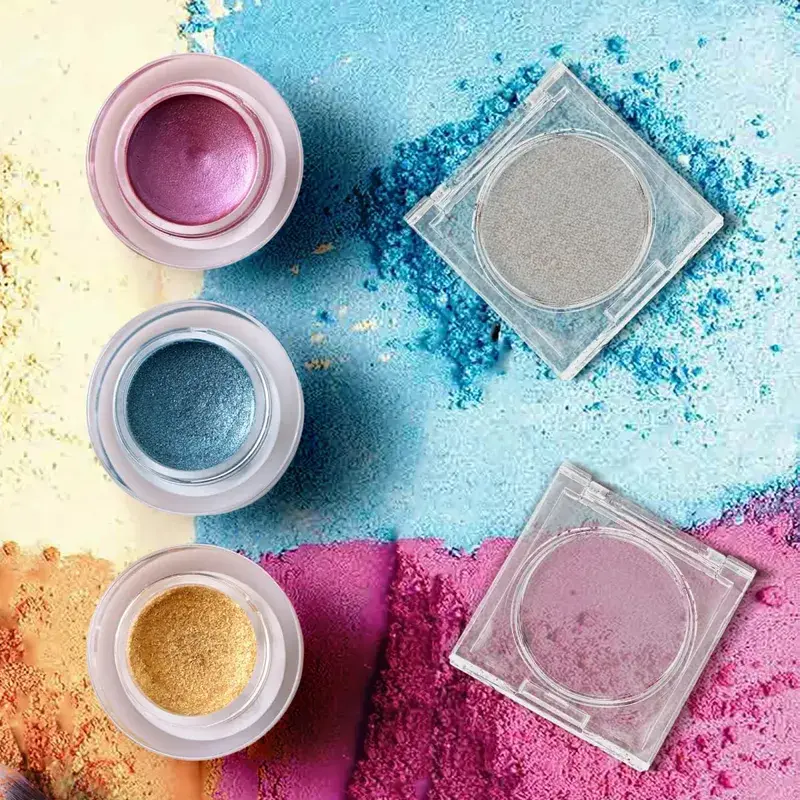 4Pcs Portable Compact Blush Boxes Maliit na Walang laman na Makeup Organizer Mga Container ng Travel Container Refillable Eyeshadow