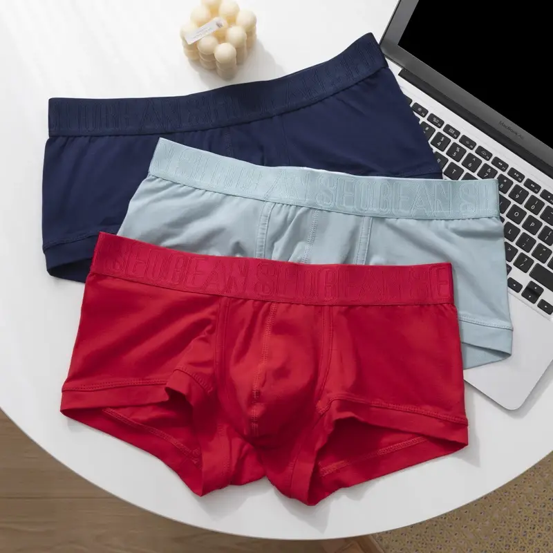 Heren boxershorts van ademend katoen, U-bolle buidel, lage taille, zacht stretchondergoed voor dagelijks casual en intiem gebruik