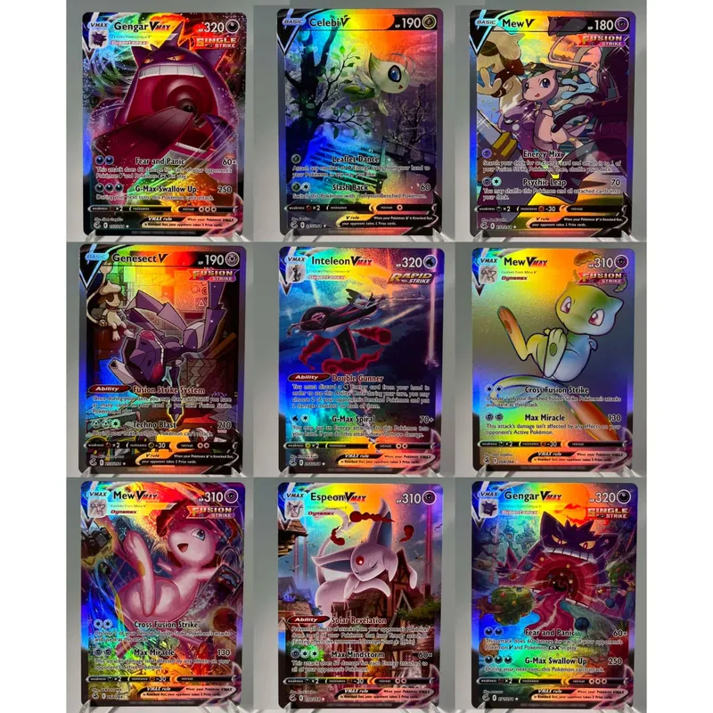 Pokémon GO PKM Cards PTCG6-E GX Rainbow Mewtwo V Dragonite VSTAR Rare Collection Battle Toys Gifts for Hobbies