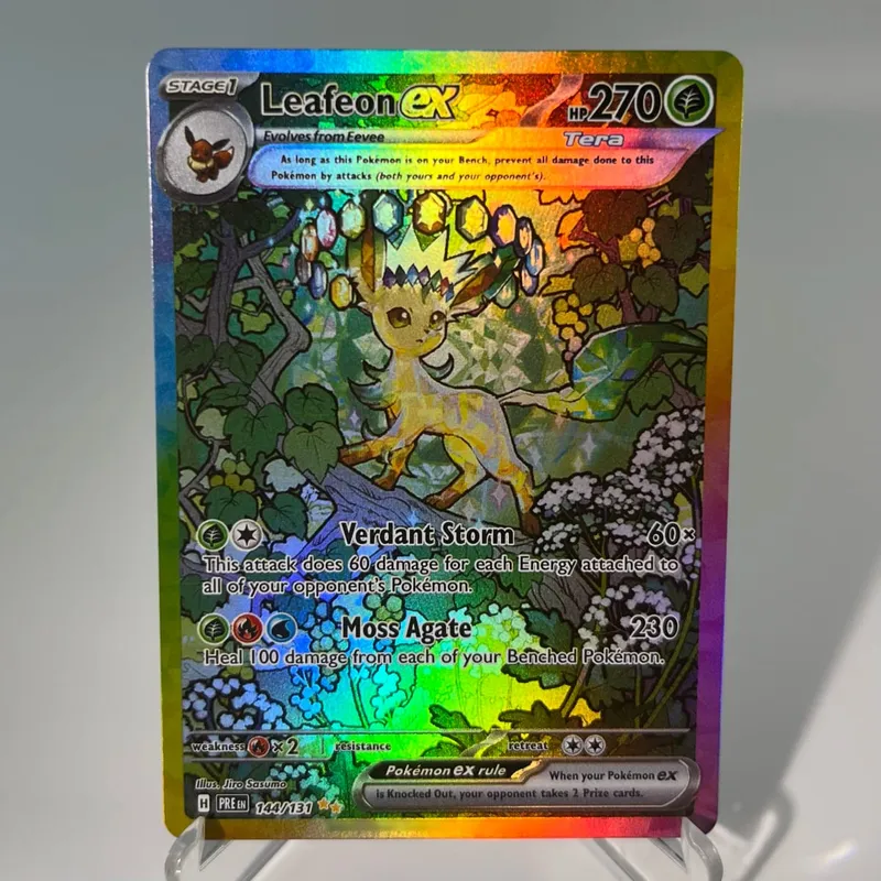 Prismatic Evolutions PKM Cards PTCG5-A GX Rainbow Umbreon Sylveon Leafeon ex Rare Collection Battle Toys Gifts for Hobbies