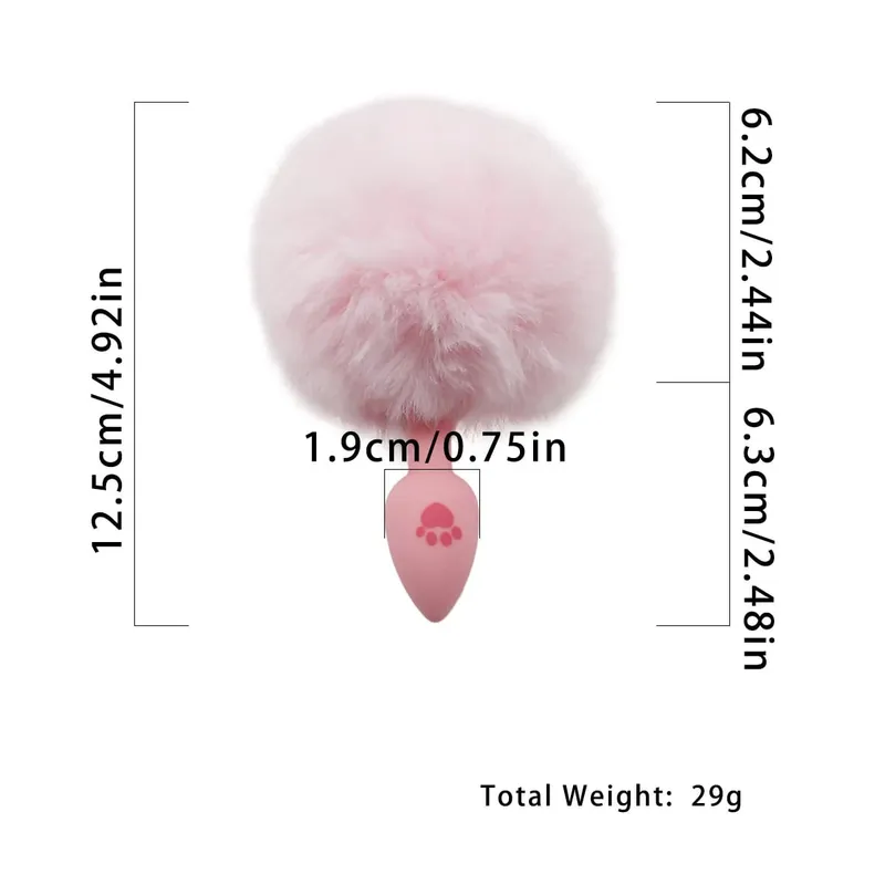 4 Sizes Cute Pink Cat's Paw Print Silicone Anal Plug Soft Tail Butt Plug Adult Game Anal Beads Erotic Cosplay Sex Toys For Women