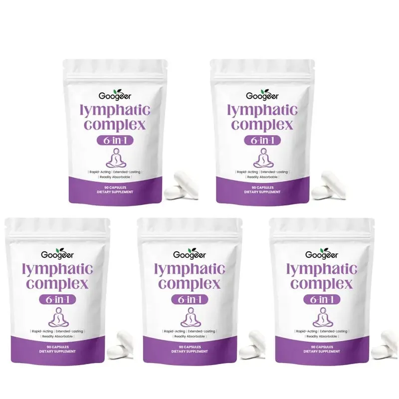 Googeer Lymphatic Complex 6-in-1 Capsules with Lymphatic Circulation and Drainage Support Magnesium Zinc Minerals 90 Capsules