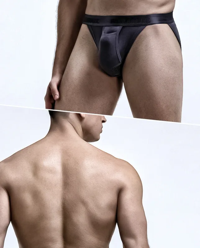 Men's Ice Silk Separated Pouch Briefs, U Convex Scrotal Support, Breathable Anti-Varicocele Design Underwear