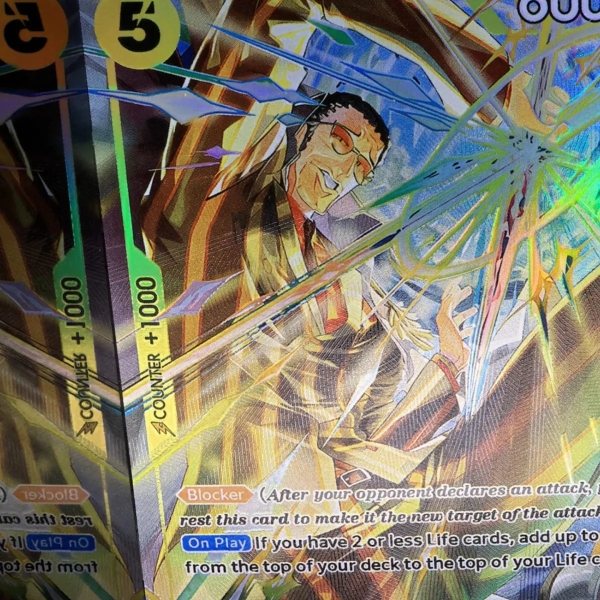 One Piece TCG OPCG English EB04-058-Borsalino SR Play Set 5 Cost Yellow Borsalino Textured Foil Card Anime Collectible Cards