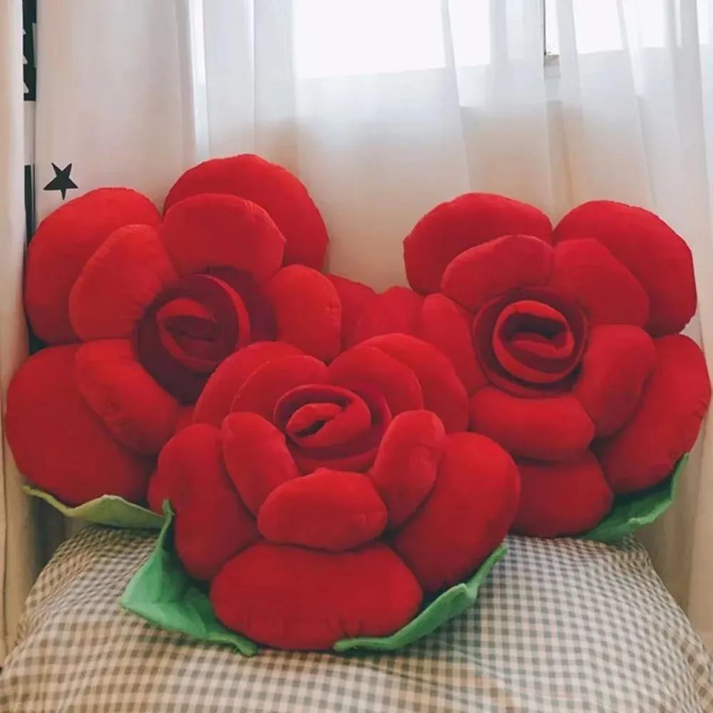 New Large Rose Shaped Pillow Plush Colorful Sofa Flower Cushion Simulated Car Interior Cushion Plush Toys