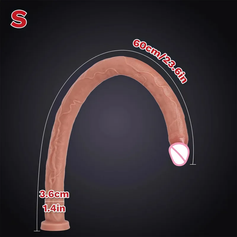 Realistic Dildo Super Soft Silicone Long Penis Women Sex Toy G-Spot Masturbation Vaginal Anal Satiety Plug Double Dildos Lesbian