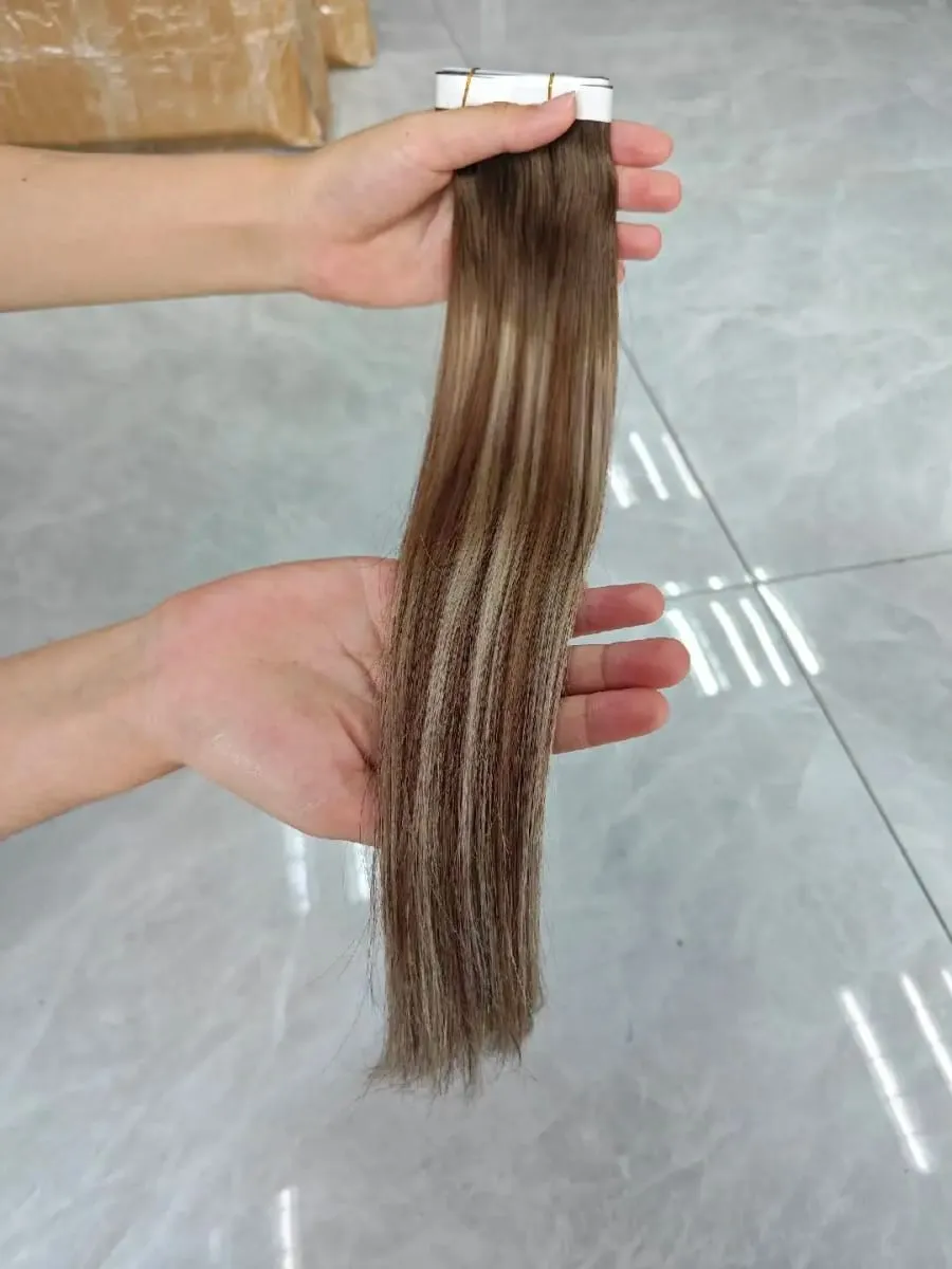 [NEW] Ugeat Remy Tape in Extensions Genius Human Hair Weft Pu Tape in Hair Extensions One Piece for Daily Office Look 50G