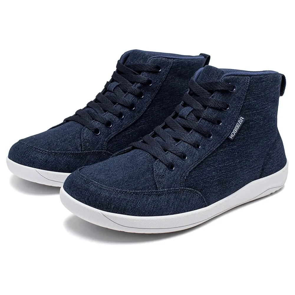 Mid-Top Barefoot Shoes Unisex Wide Toe Box Canvas Sneakes Zero Drop Lace Up Outdoor Walking Shoes