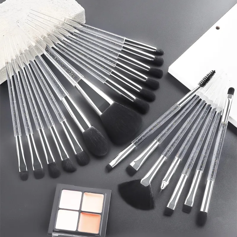 37PCS Makeup Tools Set 20 Brushes + Sponges Puffs Eyelash Curler Cleaning Tool for Full Face
