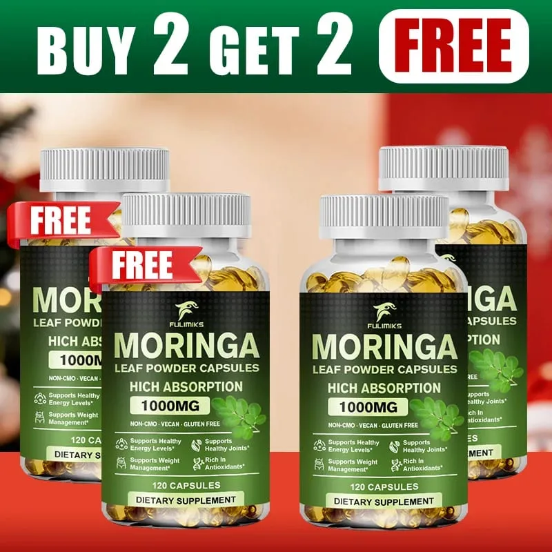 Buy 2 Get 2 Free! Pure Moringa Leaf Powder Supplement Energy Metabolism and Immune Support Weight Management Non-GMO
