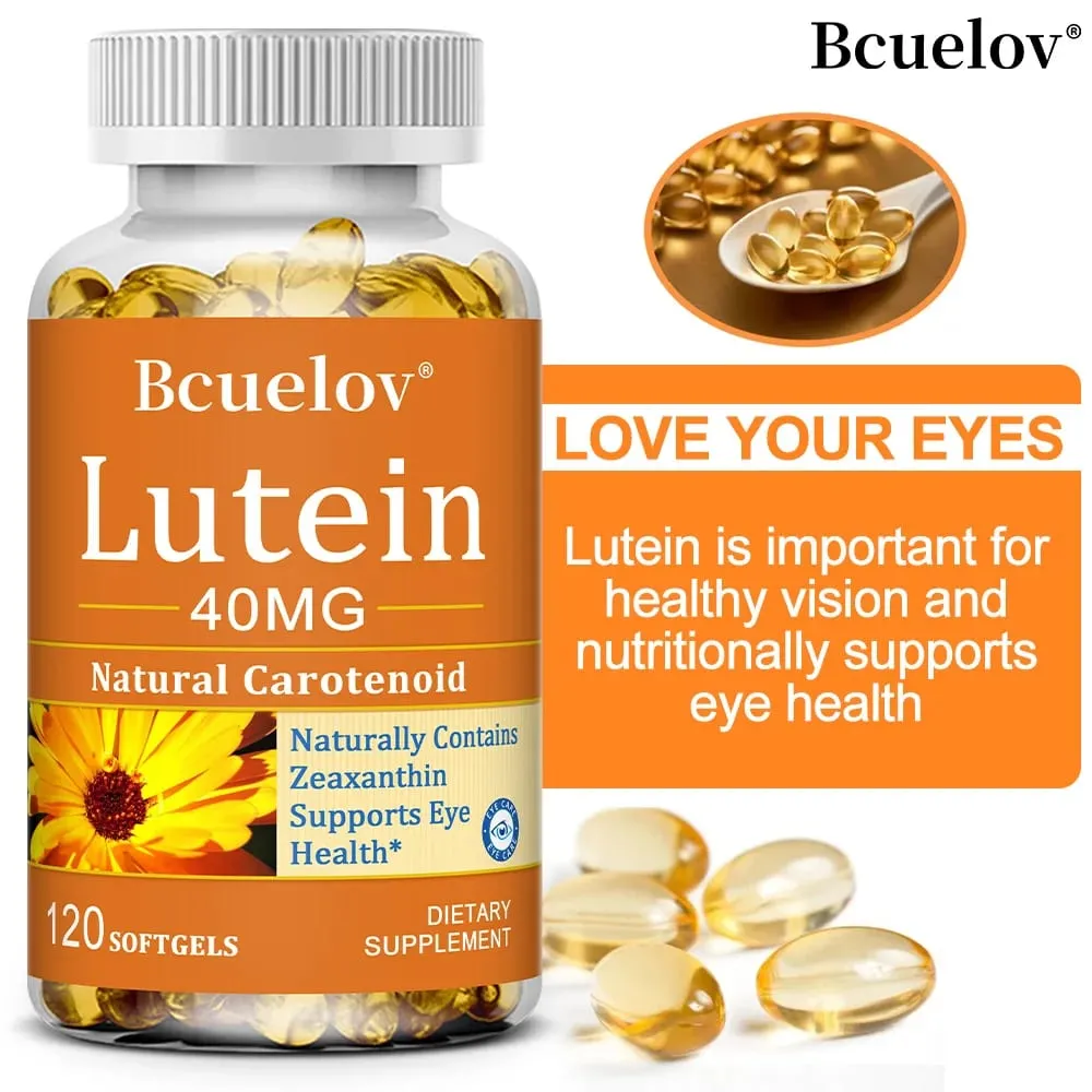 Natural Lutein 40 Mg Antioxidant Eye Health Supplement Improves Dry Eyes Promotes Vision and Eye Health Non-GMO
