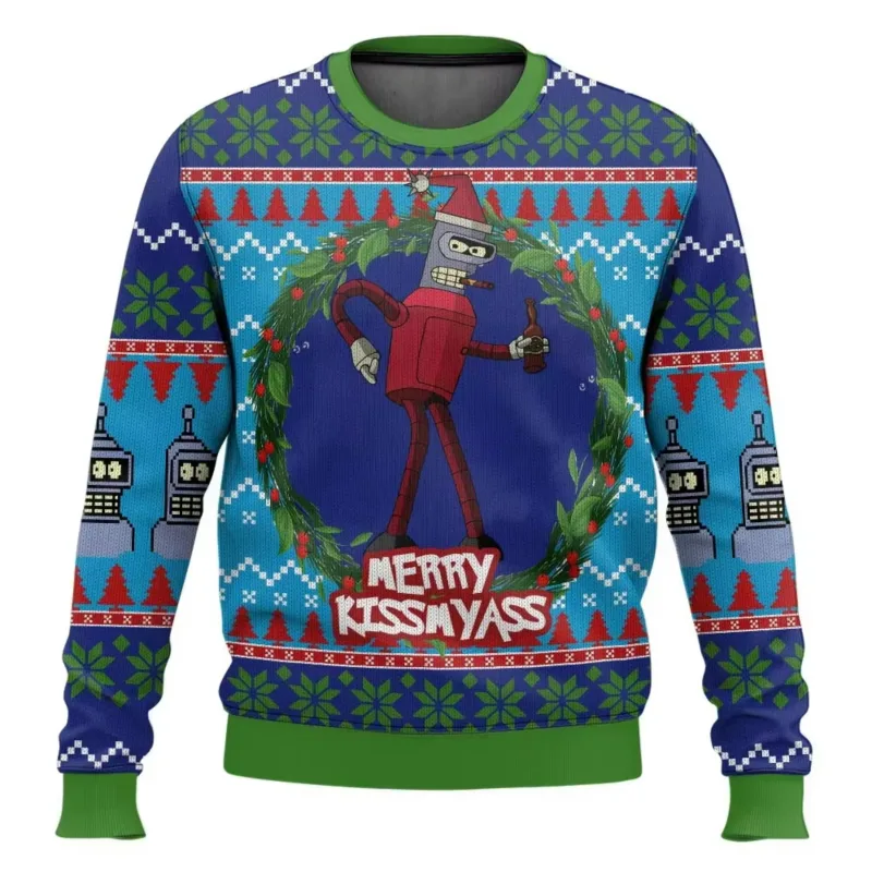New 2026 Merry Christmas Santa Claus 3D Printed Christmas Sweater Holiday Merry Christmas Autumn Round Neck Pullovers Sweatshirt