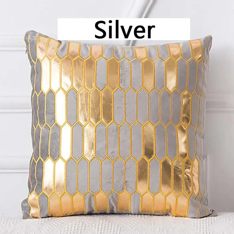 45x45cm Luxury Velvet Cushion Cover Bronzing Soft Decorative Pillow Set for Bedroom Sofa Home Decoration