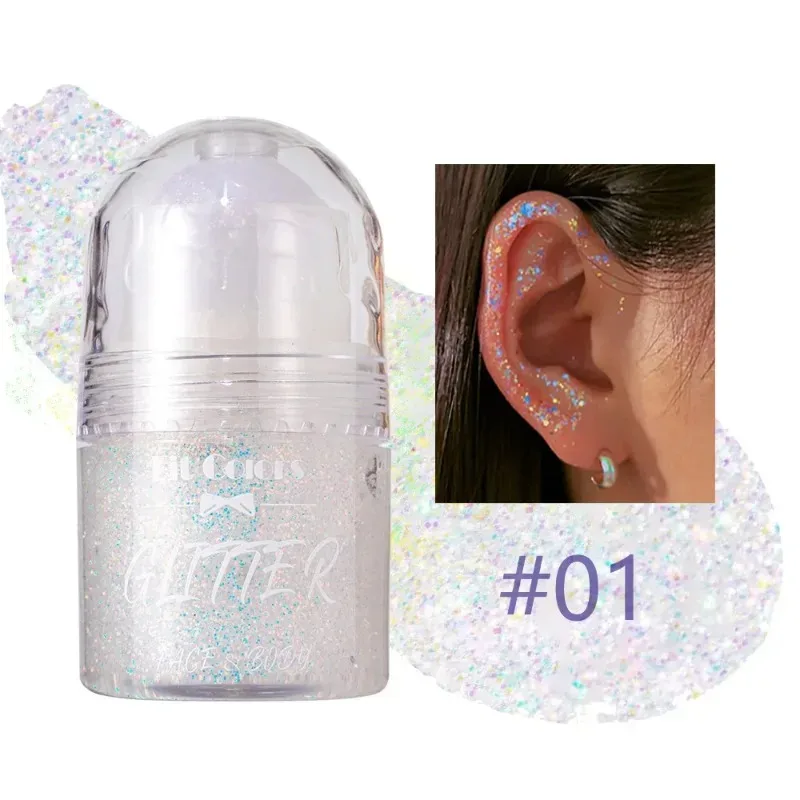 Sparkling Sequins Glitter Gel Face Body Eye Painting Shine Liquid White Silvery Pearl Gloss Eye Brighten Stage Makeup Decoration