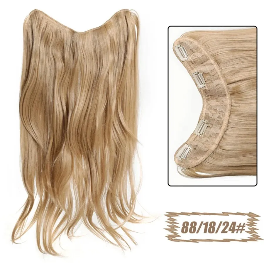 Synthetic Wig Women's Traceless Invisible U-shaped Long Straight Hair Natural Extension Wig for Daily Party Halloween Christmas