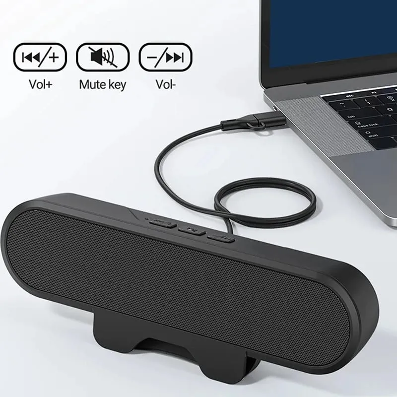 Mini Soundbar Speaker Clip Portable USB Wired Computer TV PC Laptop Desktop Subwoofer Sound Box Music Caixa De Som Bocina Coluna