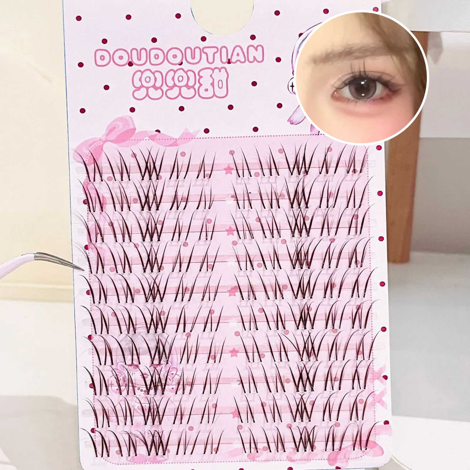 3/10 Rows Sweet Brown False Eyelashes Natural Whispy Fluffy Air Manga Korean Style Fake Eyelash Extensions Perfect Eye Makeup