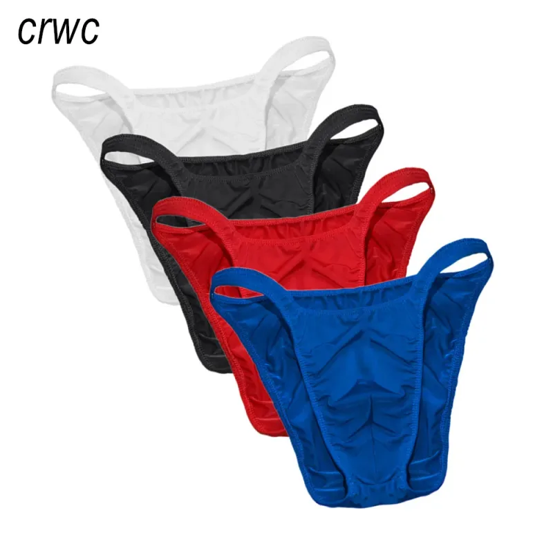 Ice Silk U Pouch Men Underwear Low Waist Bulge Briefs Male Seamless Bikini Slips Hombre Breathable Exotic Lingerie