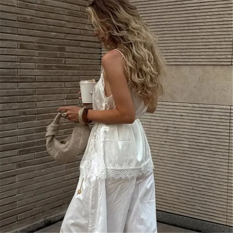 hirigin Lace Trim Satin Cami Tank Tops for Women Spaghetti Strap Sexy V Neck Silk Camisole Going Out Party Club Shirts