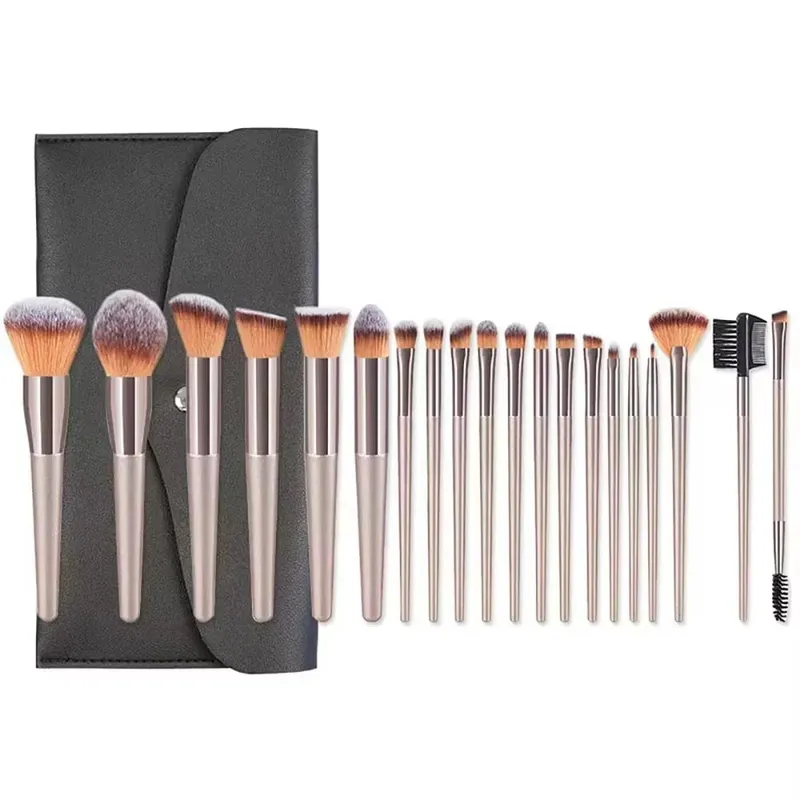 Alt-i-én 20/40 stk Makeup Børster Sæt Skønhedssvamp Makeup Puff Pandebånd & Armbånd Professionelt kosmetisk værktøj Gave