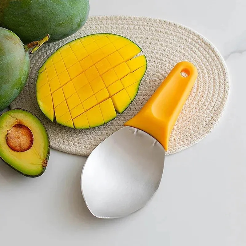 Cortador de Mango multifuncional, cuchara para fruta, cuchillo para cortar sandía, herramientas para cortar Mango, cuchara en cubitos, utensilios de cocina, 1 ud.