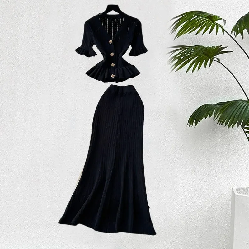 Yuoomuoo marca moda de uma peça de malha maxi vestido feminino elegante com decote em v babados cintura fina bodycon camisola vestido de festa