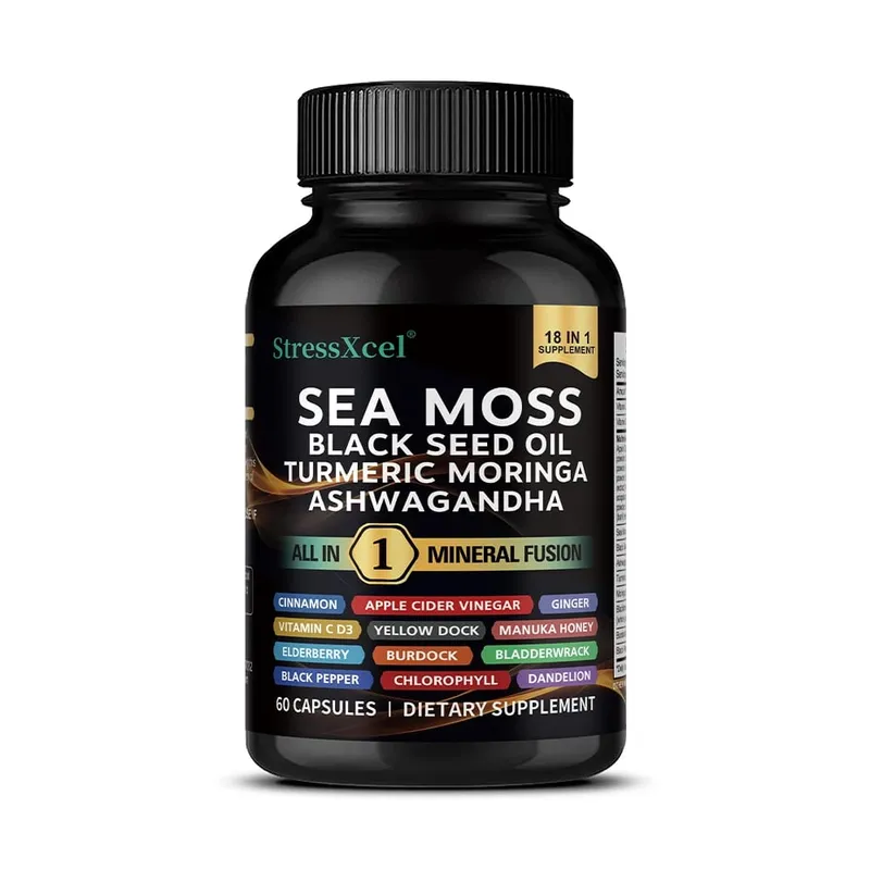 Sea Moss Supplement - Supports Thyroid Health Antioxidant Anti-aging Improve Immunity Detox Beauty Health