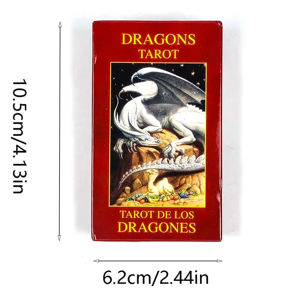 Dragons Tarot Cards 78 Tarot Deck Mythical Dragon Art Divination Board Game Spiritual Guidance Cards for Tarot Collectors