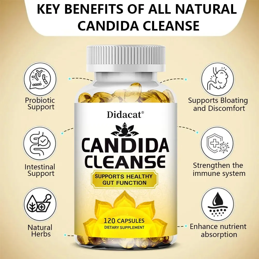 Candida Cleanse-Contains Natural Herbs and Probiotics To Support Healthy Bowel Function and Immune Health Suitable for Unisex