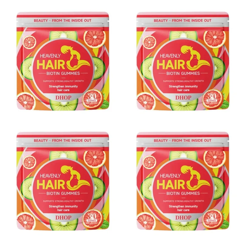 Biotin Gummies with Vitamin C and B12 Supports Strong Healthy Hair Growth Hair Care with Kiwi and Pomelo Extract - 15 Servings