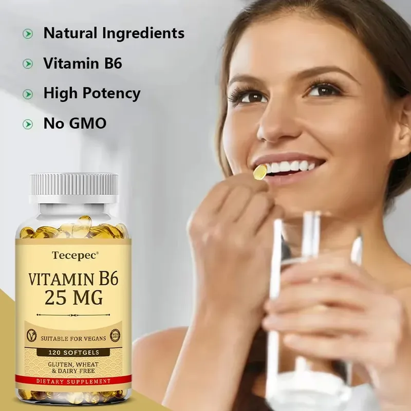 Vitamin B6 - Improves Metabolism Skin Health Antioxidant for Cardiovascular Neurological Immune and Eye Health