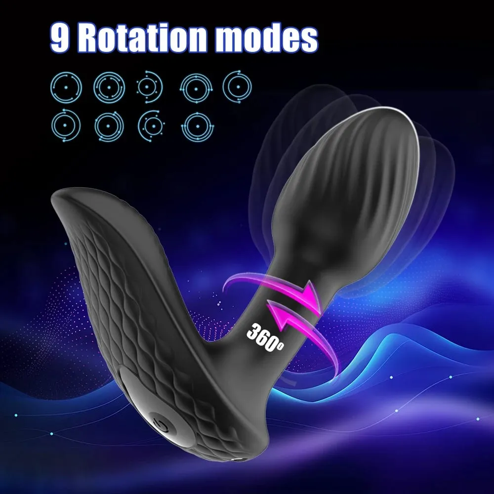 Wireless Remote 9 Modes Anal Plug Vibrator 360 Rotation Wearable Vibrating Butt Plugs Prostate Massage Adult Sex Toys For Women