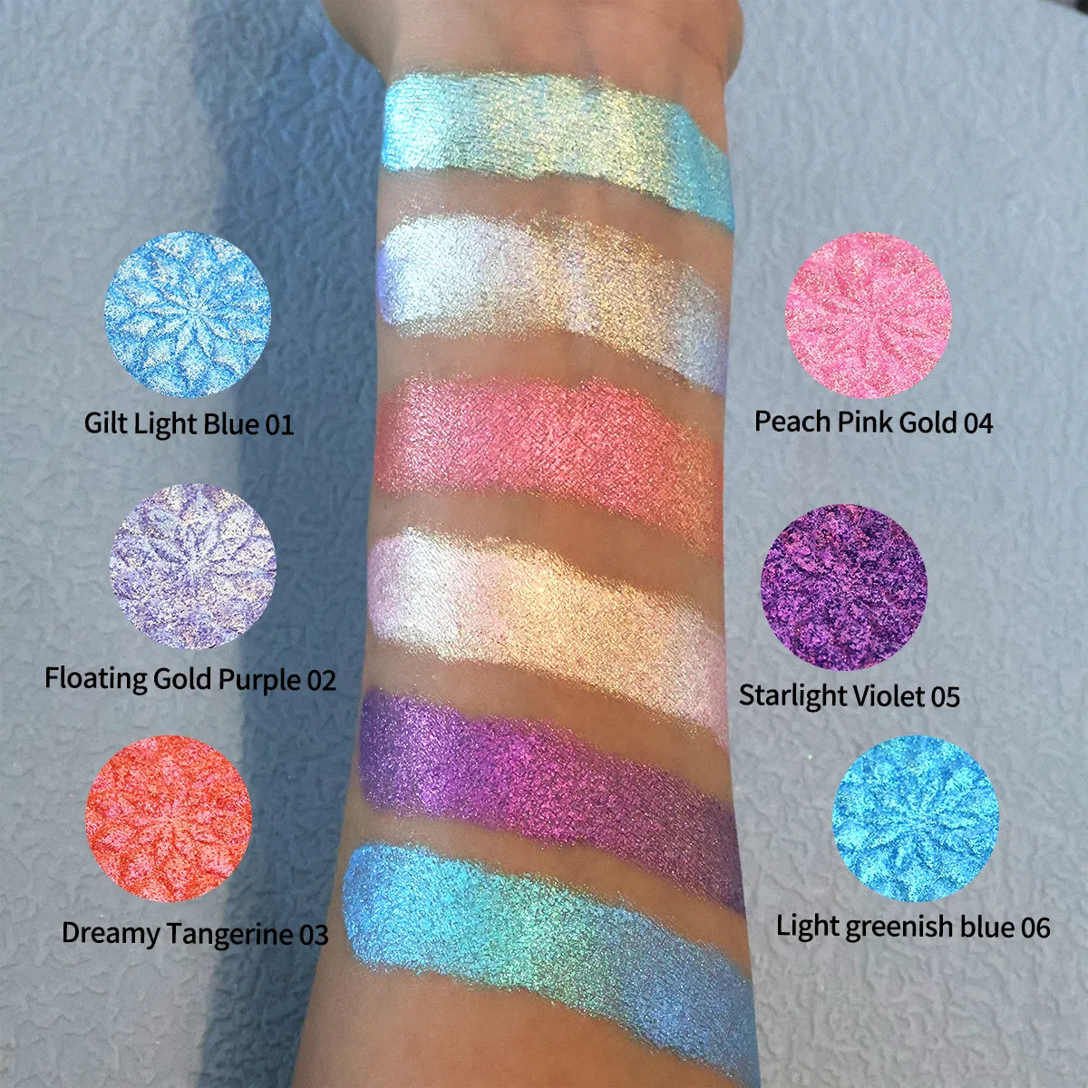 Chameleon Eye Palette Eyeshadow Palette - Customizable Duochrome Pressed Eyeshadow Set Glitter Infused Pearlescent Finish Pri