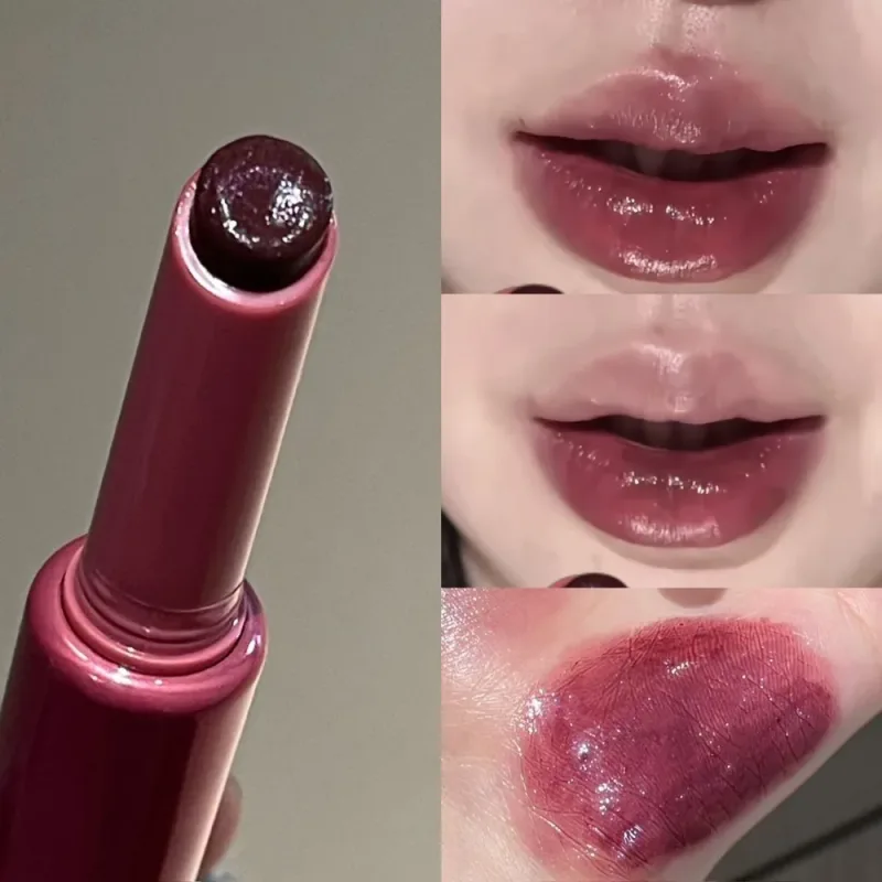 Mirror Glass Solid Lip Glaze Water Light Flash Lip Stick Moisturize Plumper Tint Lip Oil Balm Press Lipstick Cosmetic