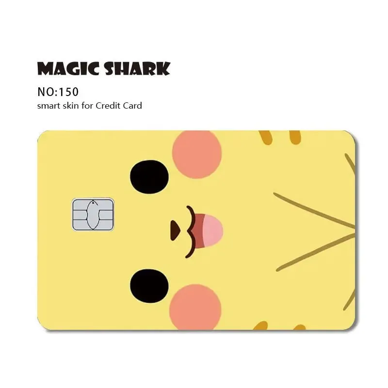 Maigc Shark Cute Pokémons Mewtwo Eevee Pikachu Gengar Adesivo Capa de filme para cartão de crédito de débito sem desbotamento