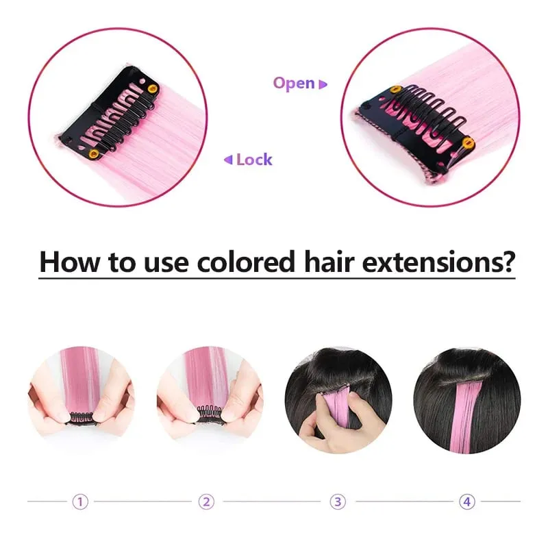 Pick dye wig piece female color hanging ear dye one-piece simulated long straight hair extension piece